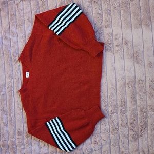Ten Sixty Sherman Stripe Sleeve Chenille Sweater in Red (S)
